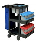 Acasa - Cărucior Profesional de Curățenie ArliPlus® M706 – Organizare Eficientă pentru Mopuri si Lavete Colorate - arli.ro