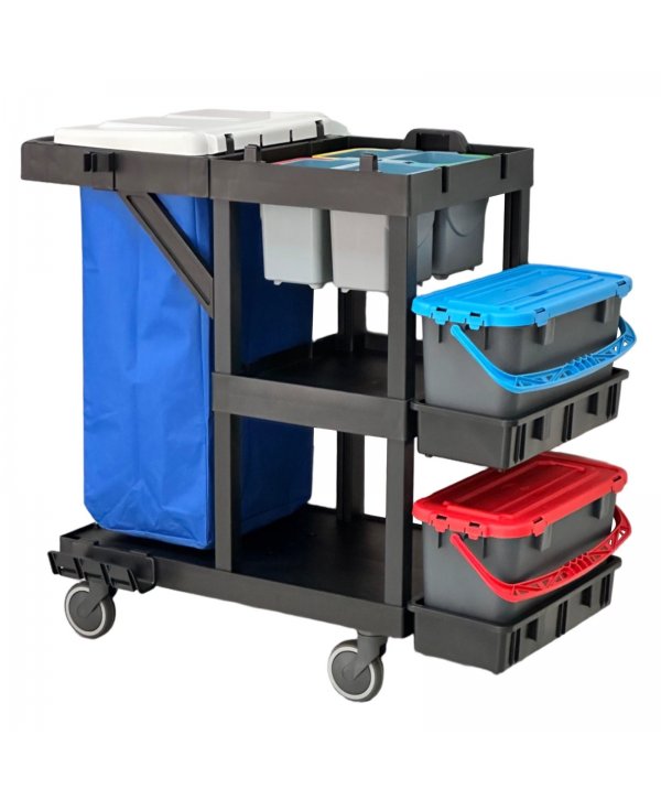 Cărucior profesional curățenie ArliPlus® M61 Eco – Versiune compactă, ideală pentru spații cu cerințe stricte de igienă