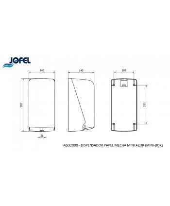 Dispenser pentru Role de Hartie Prosop Centrifugat Jofel AZUR – Compact, Eficient și Sigur
