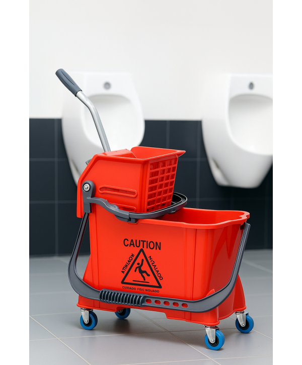 Produse de curatenie profesionale - - Cărucior de Curățenie Profesional ArliPlus® Roșu – Eficiență și Igienă Superioară pentru Zone cu Risc Ridicat de Contaminare 🚨 - arli.ro