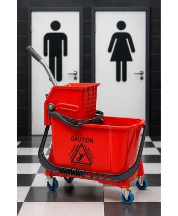 Cărucior de Curățenie Profesional ArliPlus® Roșu – Eficiență și Igienă Superioară pentru Zone cu Risc Ridicat de Contaminare 🚨