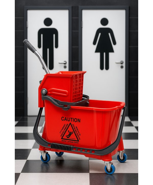 Cărucior de Curățenie Profesional ArliPlus® Roșu – Eficiență și Igienă Superioară pentru Zone cu Risc Ridicat de Contaminare 🚨