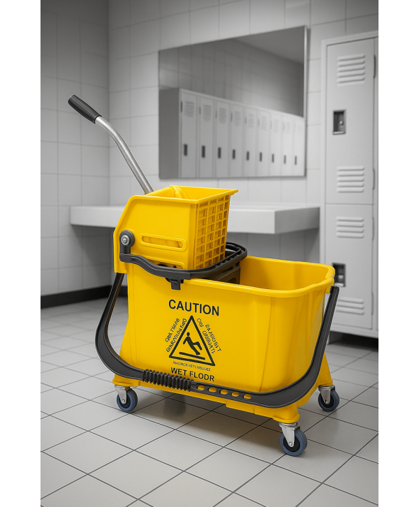 Produse de curatenie profesionale - - Cărucior de Curățenie Profesional ArliPlus® Galben – Eficiență și Siguranță pentru Suprafețele din Băi 🚿 - arli.ro