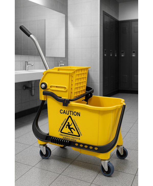 Cărucior de Curățenie Profesional ArliPlus® Galben – Eficiență și Siguranță pentru Suprafețele din Băi 🚿