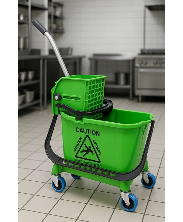 Cărucior de Curățenie Profesional ArliPlus® Verde – Soluția Ideală pentru Bucătării și Siguranță Alimentară 🍽️