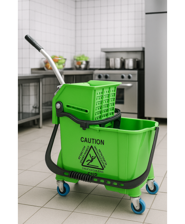 Produse de curatenie profesionale - - Cărucior de Curățenie Profesional ArliPlus® Verde – Soluția Ideală pentru Bucătării și Siguranță Alimentară 🍽️ - arli.ro