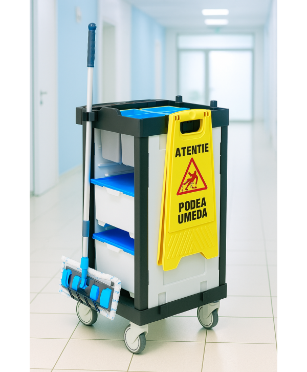 Acasa - - Cărucior de Curățenie Multifuncțional ArliPlus® M22 – Compact, Eficient și Ideal pentru Spațiile Medicale 🏥♻️ - arli.ro