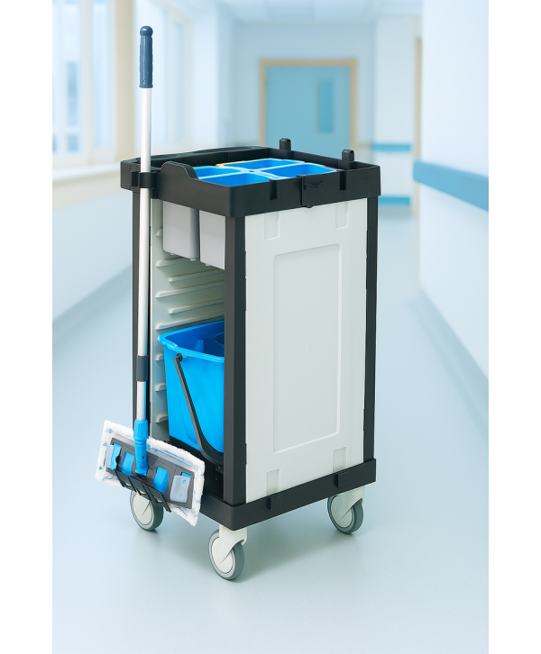 Acasa - - Cărucior de Curățenie Multifuncțional ArliPlus® M23 – Eficiență și Mobilitate în Spații Reduse 🏥♻️ - arli.ro