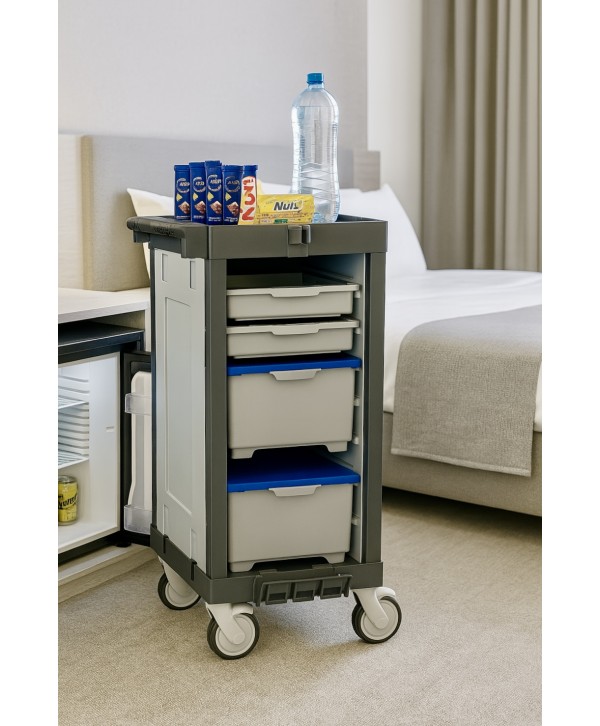 Carucioare medicale - - 🧊 Cărucior Alimentare Minibar ArliPlus® M102 - Compact, Eficient și Extrem de Silențios pentru Servirea Camerelor - arli.ro
