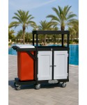  Acasa - Cărucior multifuncțional pentru industria hotelieră 🏨 ArliPlus® M954 – Capacitate mare de lucru și organizare eficientă - arli.ro