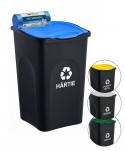 Acasa - Cos de gunoi colectare selectiva deseuri din hartie, EcoGreen 50 litri, cu capac + 🎁 50 de saci albastri ArliSoft 60 litri - arli.ro