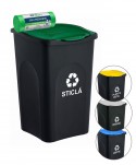 Acasa - Cos de gunoi colectare selectiva deseuri din sticla, EcoGreen 50 litri, cu capac + 🎁 50 de saci verzi ArliSoft 60 litri gratuit - arli.ro