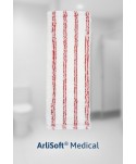 Produse de curatenie profesionale - Mop plat din microfibra ArliSoft® Medical, fixare cu urechi / buzunare, 40 cm, spalare la 90°, termodezinfectie, alb / rosu - arli.ro