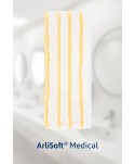 Produse de curatenie profesionale - Mop plat din microfibra ArliSoft® Medical, fixare cu urechi / buzunare, 40 cm, spalare la 90°, termodezinfectie, alb / galben - arli.ro