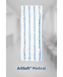 Produse de curatenie profesionale - Mop plat din microfibra ArliSoft® Medical, fixare cu urechi / buzunare, 40 cm, spalare la 90°, termodezinfectie, alb / albastru - arli.ro