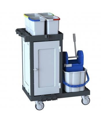 Cărucior de curățenie modular ArliPlus® M422 - Închis, igienic și ideal pentru medii medicale sensibile