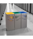 Acasa - ♻️ Coș Colectare Selectivă 3 x 40L Ultra Rezistent la Vandalism, Intemperii și Coroziune, fabricat in Spania, Garantie 10 ani - arli.ro
