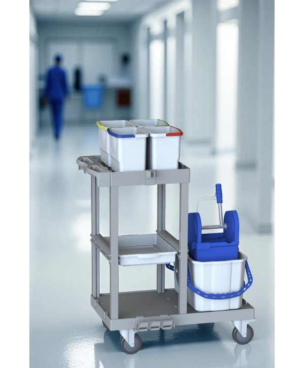 Cărucior de Curățenie Modular ArliPlus® M421 - Compact, Igienic și Ideal pentru Zone Medicale Cărucior de Curățenie Modular ArliPlus® M421 - Compact, Igienic și Ideal pentru Zone Medicale