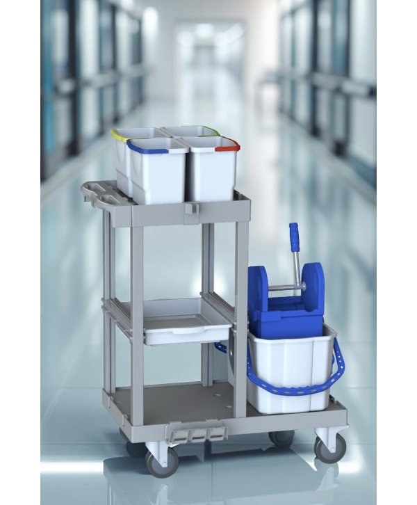 Cărucior de Curățenie Modular ArliPlus® M421 - Compact, Igienic și Ideal pentru Zone Medicale Cărucior de Curățenie Modular ArliPlus® M421 - Compact, Igienic și Ideal pentru Zone Medicale
