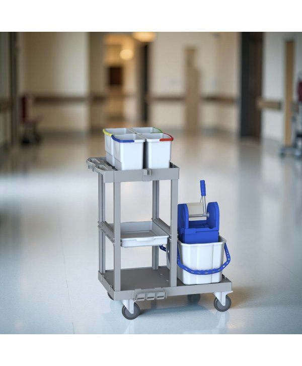 Cărucior de Curățenie Modular ArliPlus® M421 - Compact, Igienic și Ideal pentru Zone Medicale Cărucior de Curățenie Modular ArliPlus® M421 - Compact, Igienic și Ideal pentru Zone Medicale