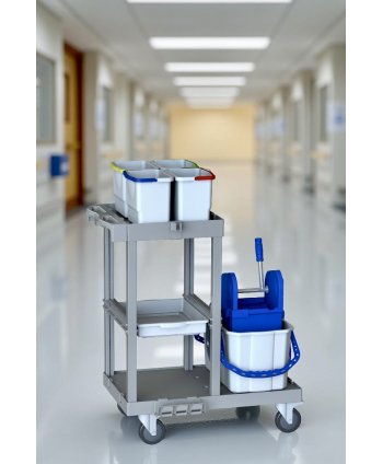 Cărucior de Curățenie Modular ArliPlus® M421 - Compact, Igienic și Ideal pentru Zone Medicale