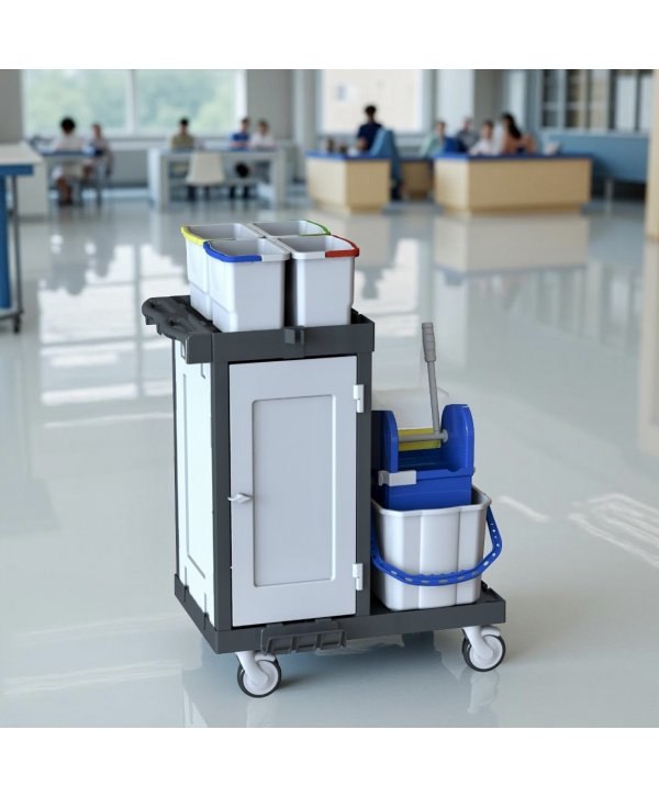 Cărucior de curățenie modular ArliPlus® M422 - Închis, igienic și ideal pentru medii medicale sensibile Cărucior de curățenie modular ArliPlus® M422 - Închis, igienic și ideal pentru medii medicale sensibile