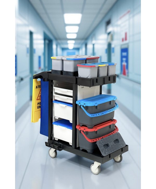 Cărucior de Curățenie ArliPlus® M43 – Soluția Profesională pentru Igienizare și Uz Medical Cărucior de Curățenie ArliPlus® M43 – Soluția Profesională pentru Igienizare și Uz Medical