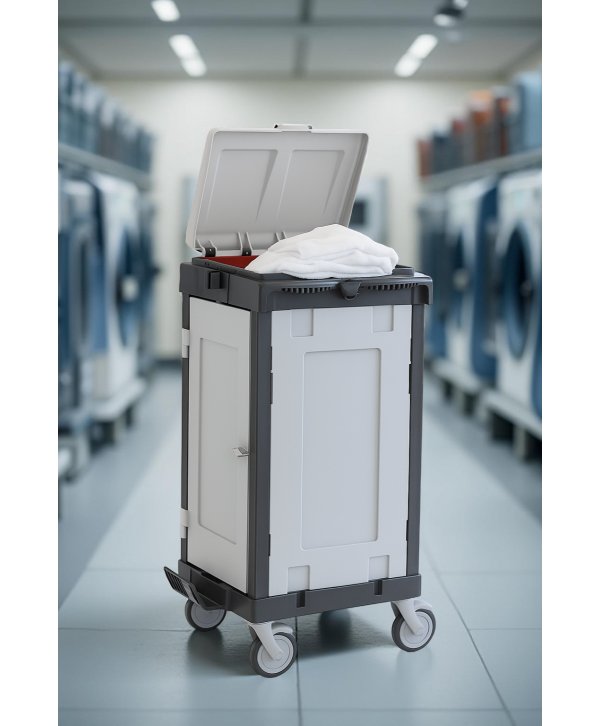 Cărucior Lenjerie ArliPlus® M18 – Colectare Discretă și Igienică în Format Complet Închis Cărucior Lenjerie ArliPlus® M18 – Colectare Discretă și Igienică în Format Complet Închis