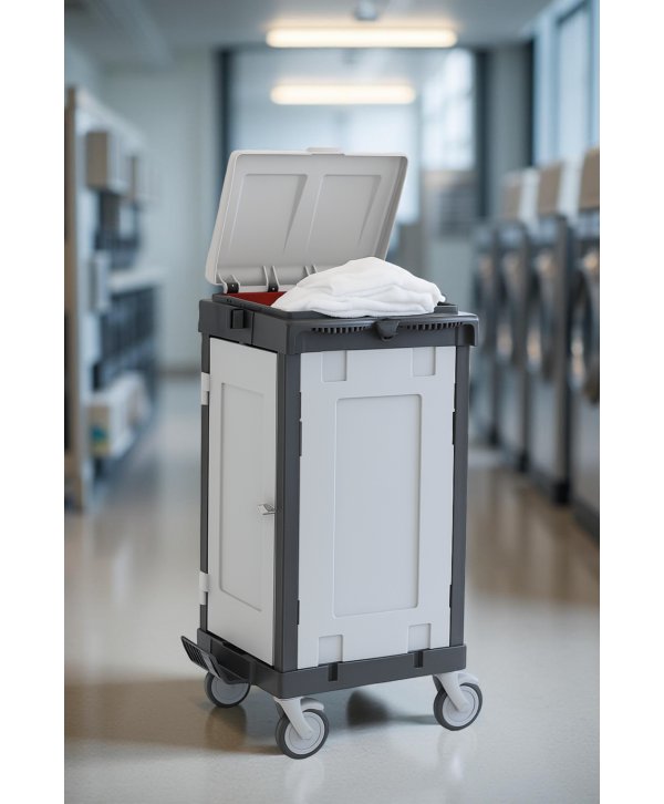 Cărucior Lenjerie ArliPlus® M18 – Colectare Discretă și Igienică în Format Complet Închis Cărucior Lenjerie ArliPlus® M18 – Colectare Discretă și Igienică în Format Complet Închis