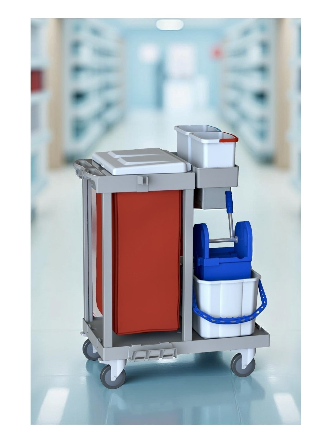 Cărucior de Curățenie ArliPlus® M423 – Colectare eficientă și organizare inteligentă în spații profesionale