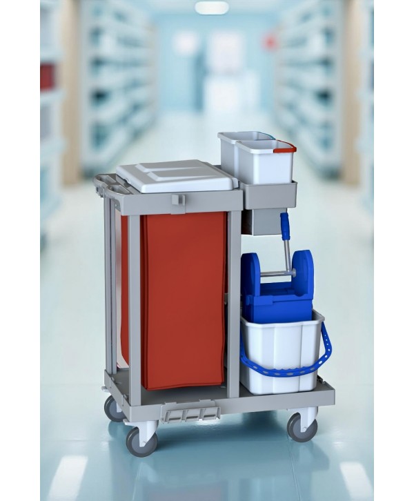 Acasa - - Cărucior de Curățenie ArliPlus® M423 – Colectare eficientă și organizare inteligentă în spații profesionale - arli.ro