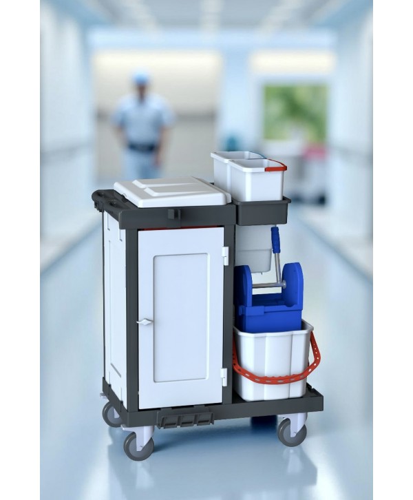 Acasa - - Cărucior de Curățenie Profesional ArliPlus® M424 – Igienă Completă și Organizare Superioară - arli.ro