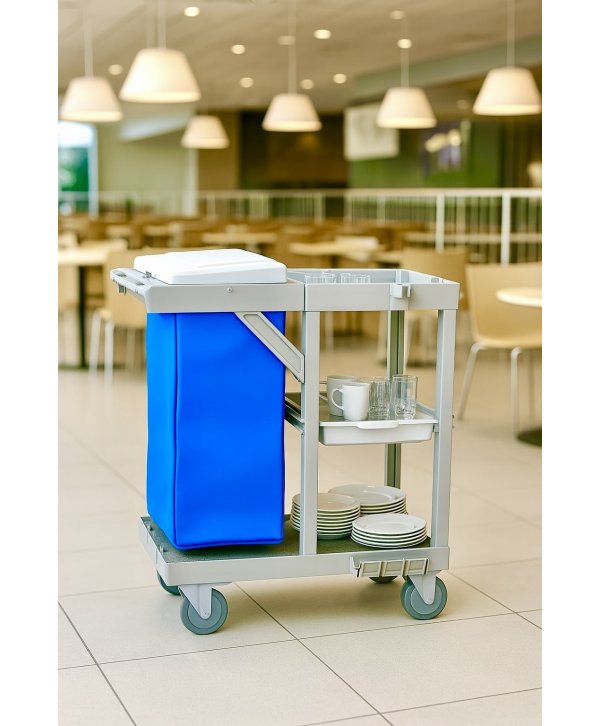 Cărucior Deservire Zona Food ArliPlus® M115 - Soluția Profesională pentru Debarasare Mese 🍽️ în Restaurante și Cantine