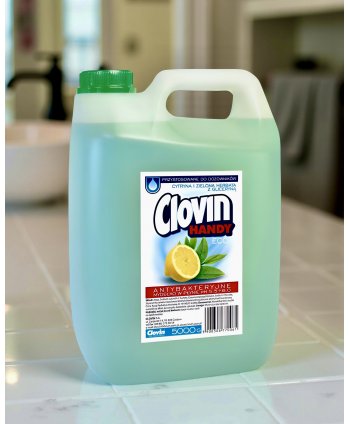 Săpun Lichid Antibacterian Clovin Lămâie & Ceai Verde – 5L | Curățare Eficientă și Protecție de Lungă Durată