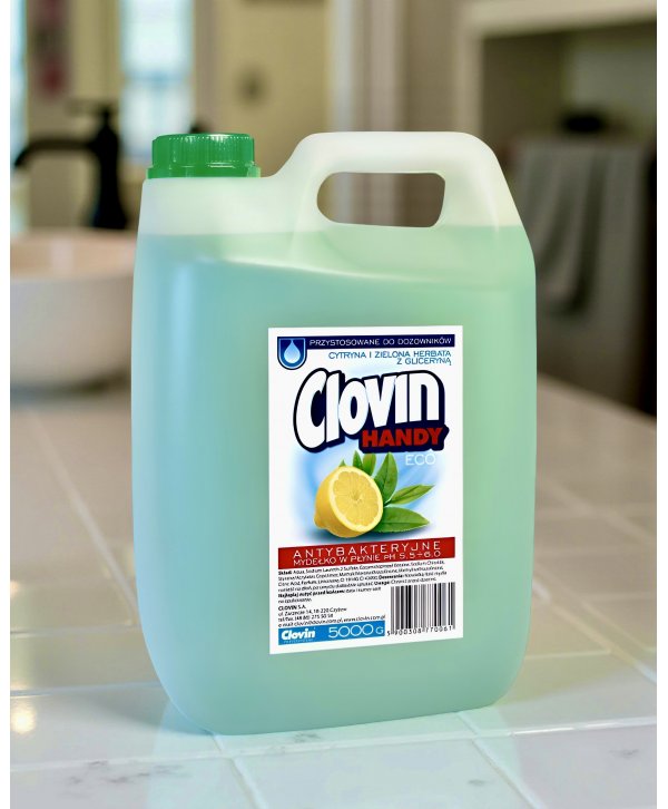 Săpun Lichid Antibacterian Clovin Lămâie & Ceai Verde – 5L | Curățare Eficientă și Protecție de Lungă Durată Săpun Lichid Antibacterian Clovin Lămâie & Ceai Verde – 5L | Curățare Eficientă și Protecție de Lungă Durată