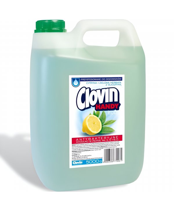 Săpun Lichid Antibacterian Clovin Lămâie & Ceai Verde – 5L | Curățare Eficientă și Protecție de Lungă Durată Săpun Lichid Antibacterian Clovin Lămâie & Ceai Verde – 5L | Curățare Eficientă și Protecție de Lungă Durată