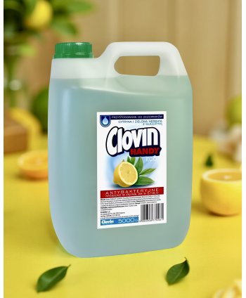 Săpun Lichid Antibacterian Clovin Lămâie & Ceai Verde – 5L | Curățare Eficientă și Protecție de Lungă Durată