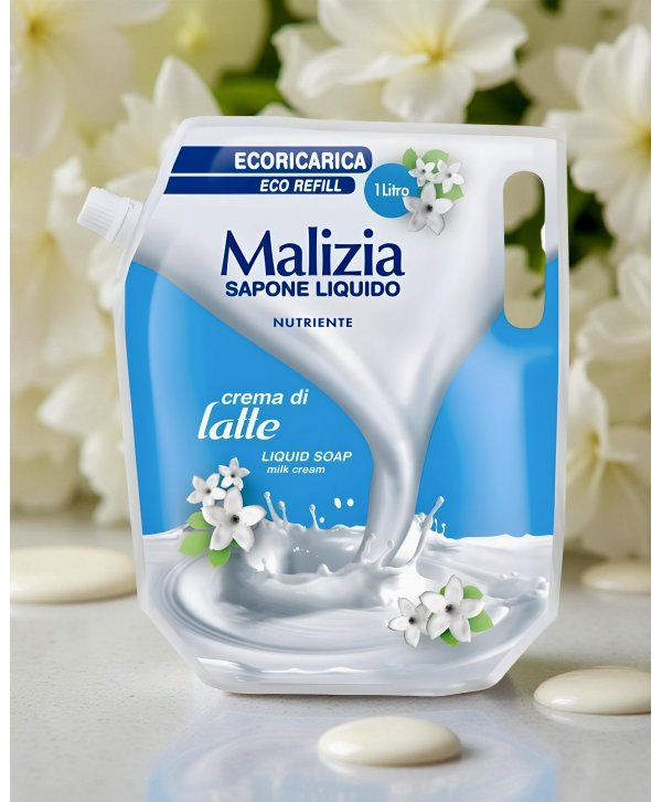 Săpun Lichid Malizia Crema di Latte 1L – Îngrijire Delicată pentru Pielea Sensibilă
