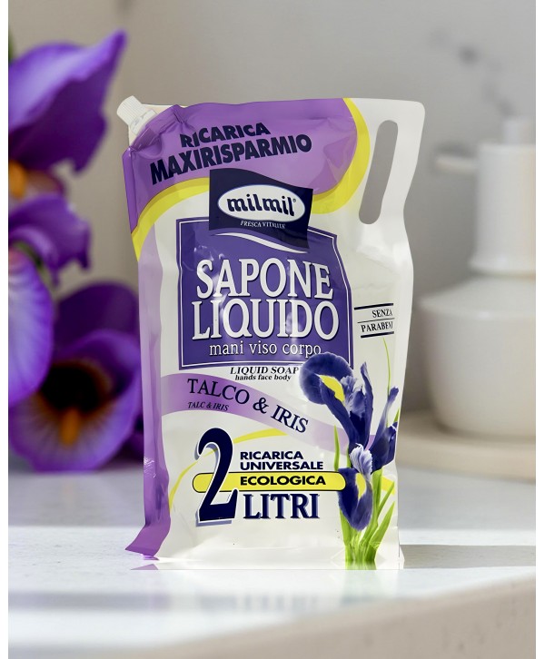 Săpun Lichid Talc și Iris MilMil 2L – Delicatețe și Hidratare pentru Pielea Sensibilă Săpun Lichid Talc și Iris MilMil 2L – Delicatețe și Hidratare pentru Pielea Sensibilă