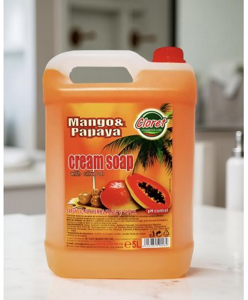 Săpun Lichid Cremos de Mango & Papaya cu Ulei de Măsline – 5L | Curățare Exotică și Hidratare Naturală