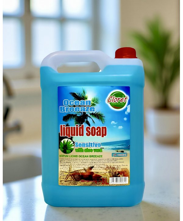 Săpun Lichid Ocean Breeze cu Aloe Vera - 5L | Prospețime Marină și Îngrijire Delicată pentru Piele Sensibilă Săpun Lichid Ocean Breeze cu Aloe Vera - 5L | Prospețime Marină și Îngrijire Delicată pentru Piele Sensibilă
