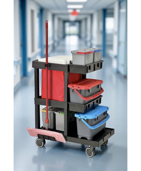 Cărucior de Curățenie Profesional ArliPlus® M710 -Soluția Compactă pentru Spații Înguste și Eficiență Maximă