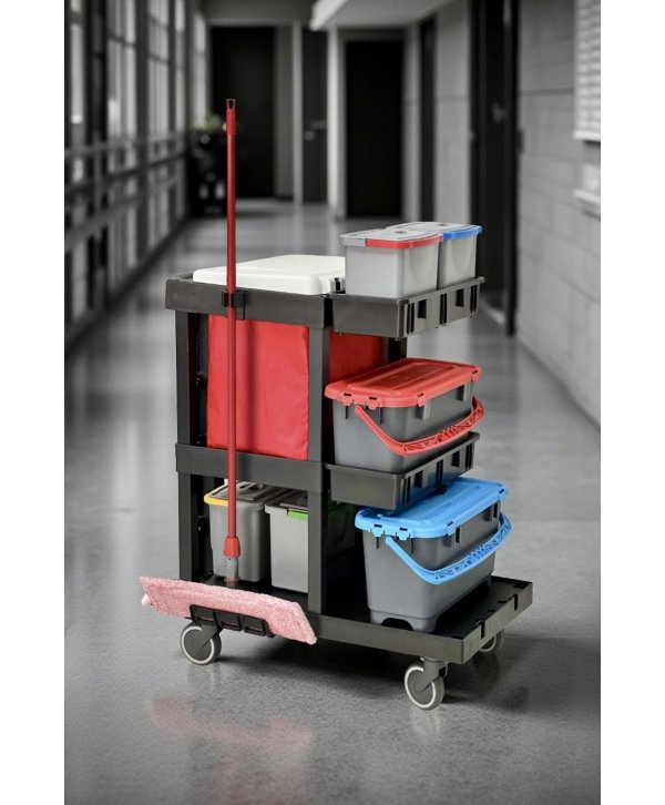 Cărucior de Curățenie Profesional ArliPlus® M710 -Soluția Compactă pentru Spații Înguste și Eficiență Maximă