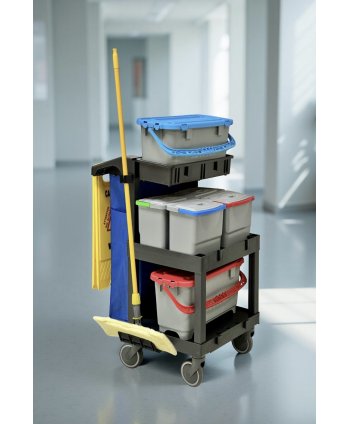 Cărucior de Curățenie Profesional M702 – Compact, Modular și Eficient pentru Activități de Curățenie Profesională