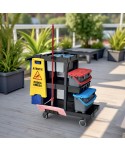 Acasa - Cărucior profesional curățenie ArliPlus® M704 – Capacitate extinsă și organizare inteligentă pentru profesioniști - arli.ro