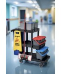 Acasa - Cărucior profesional curățenie ArliPlus® M705 – Versiune optimizată pentru eficiență și spațiu extins de depozitare - arli.ro