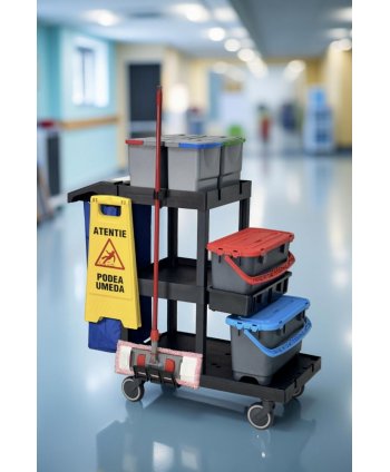 Cărucior profesional curățenie ArliPlus® M705 – Versiune optimizată pentru eficiență și spațiu extins de depozitare