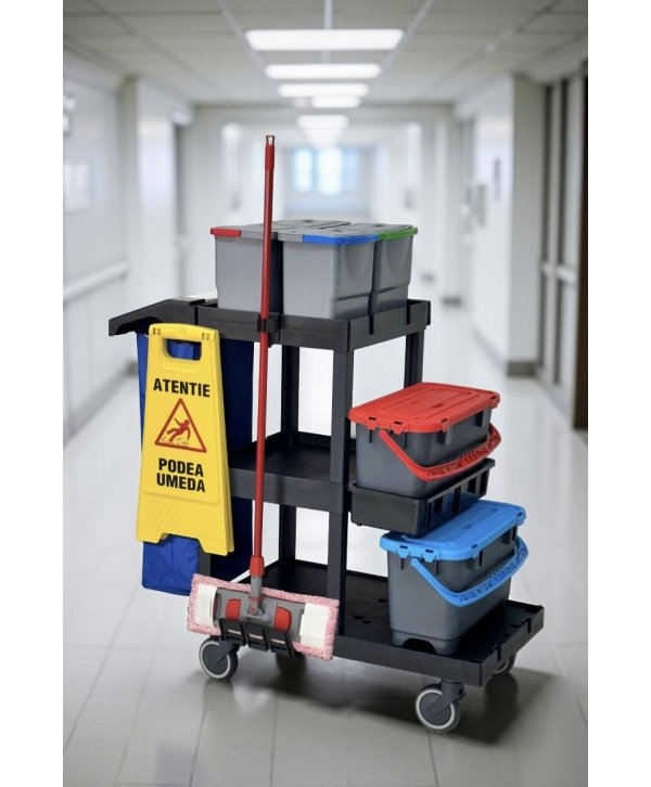 Cărucior profesional curățenie ArliPlus® M705 – Versiune optimizată pentru eficiență și spațiu extins de depozitare Cărucior profesional curățenie ArliPlus® M705 – Versiune optimizată pentru eficiență și spațiu extins de depozitare
