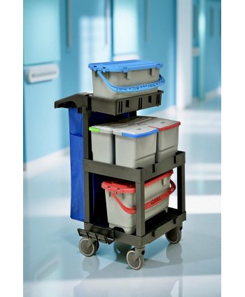 Cărucior de Curățenie Profesional M702 – Compact, Modular și Eficient pentru Activități de Curățenie Profesională