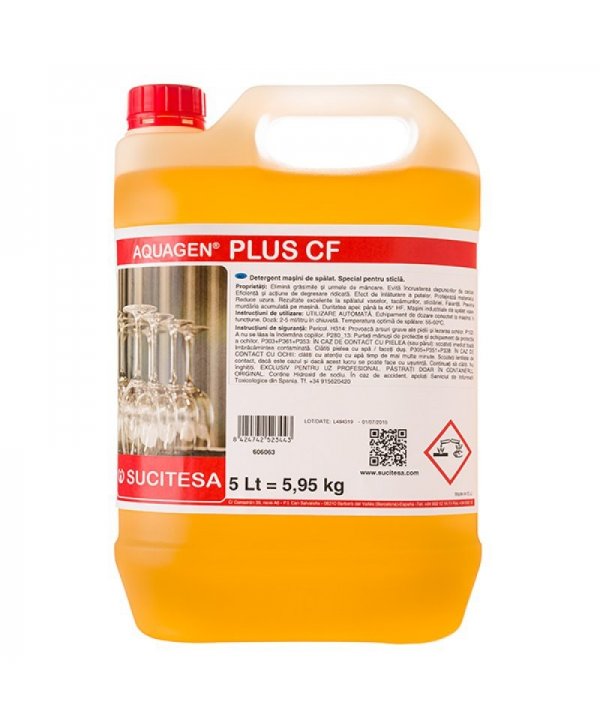 Aquagen Plus CF 5L - Detergent Profesional de Ultimă Generație pentru Spălarea Manuală sau Automată a Vaselor din Sticla Aquagen Plus CF 5L - Detergent Profesional de Ultimă Generație pentru Spălarea Manuală sau Automată a Vaselor din Sticla